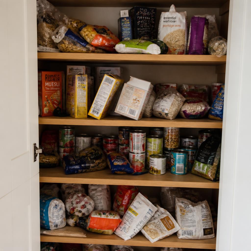The pantry cupboard before organising